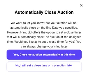 How to Close an Auction an Item or a Category